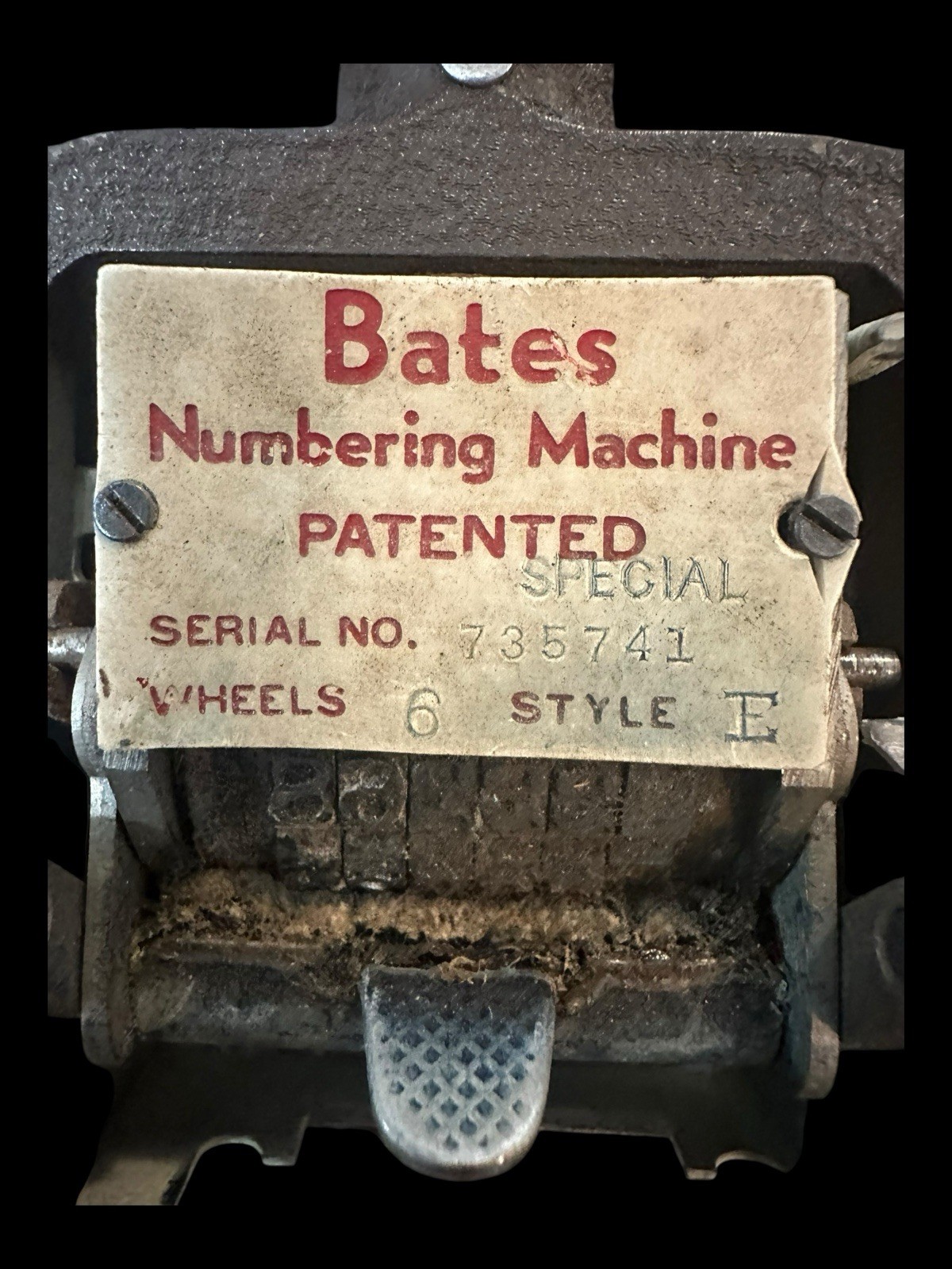 Vintage Bates Standard Multiple Movement Numbering Stamp 6 Wheels Style E Bag