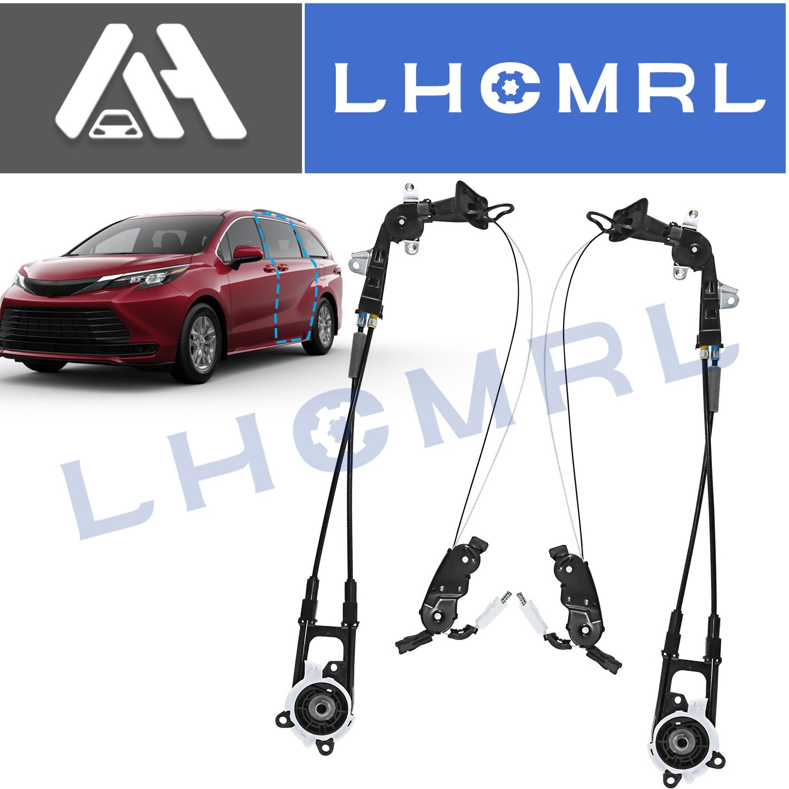 For 11-20 Toyota Sienna 3.5L Pair Power Sliding Door Cable Assembly Left & Right