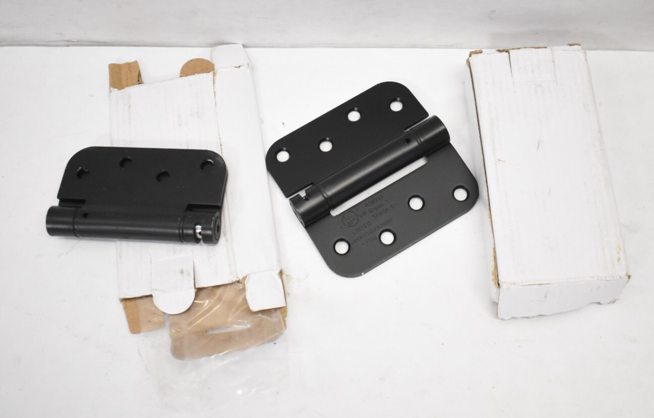 Lot of 4 Self Closing Spring Hinges 4" x 4" Matte Black Finish SH404-01 READ