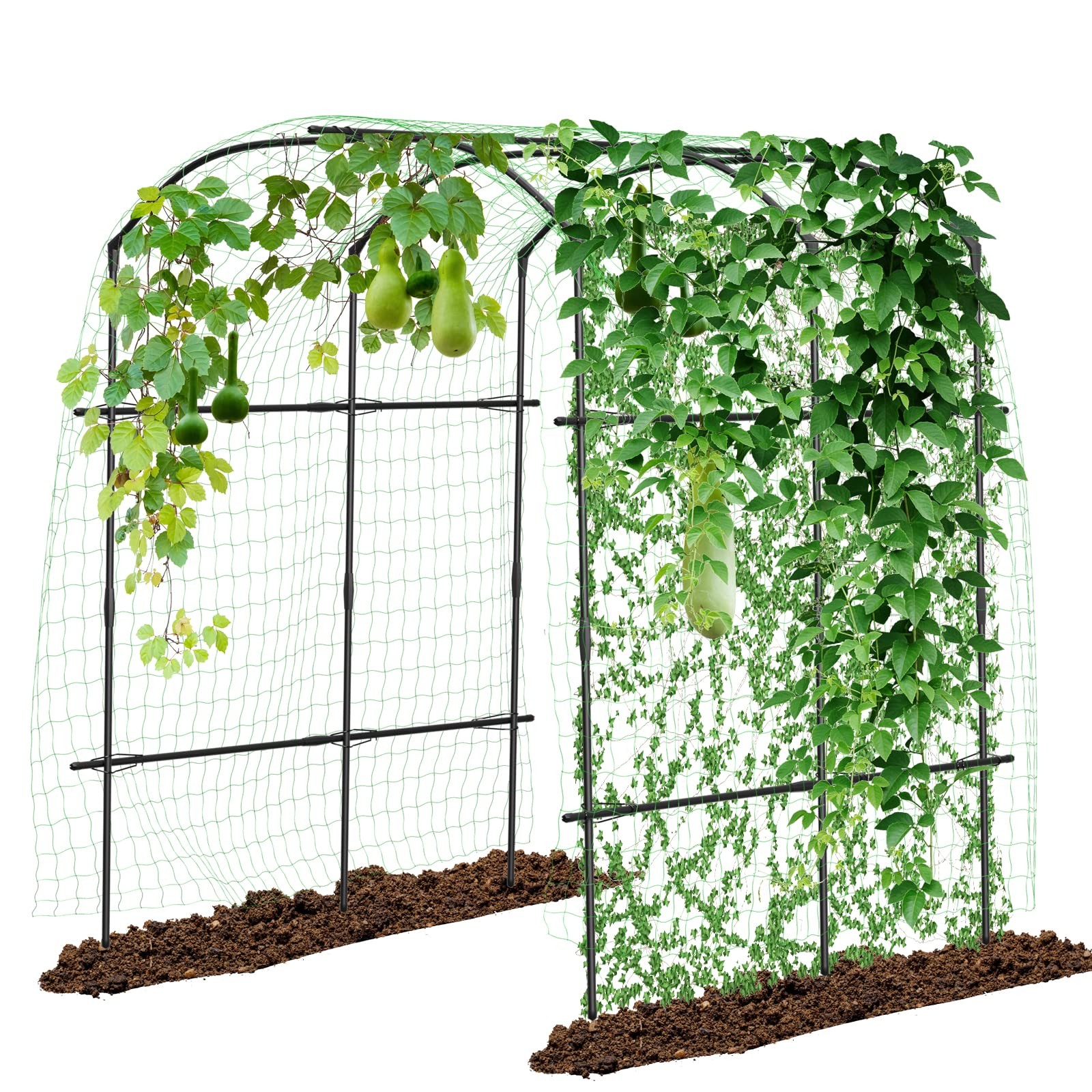 DoCred Tall Garden Arch Trellis for Climbing 75" L x 71" W x 87" H, Black