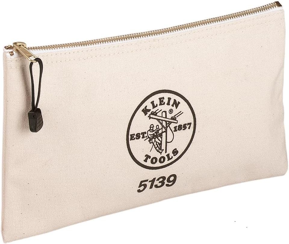 Versatile 2-Liter Tool Storage Bag with Shoulder Strap and Sturdy Brass Zipper