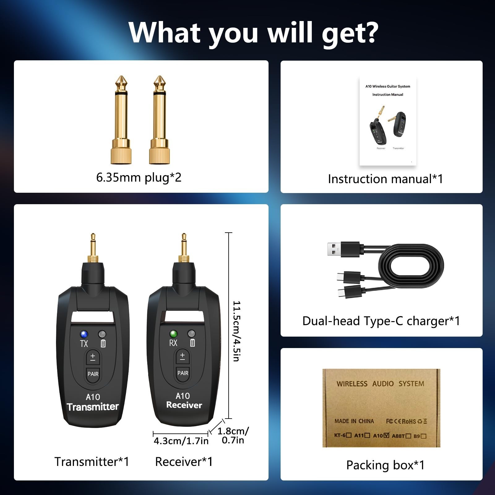 2.4GHz Wireless Guitar Transmitter Receiver Auto Pairing (A10) | Wireless Gui...