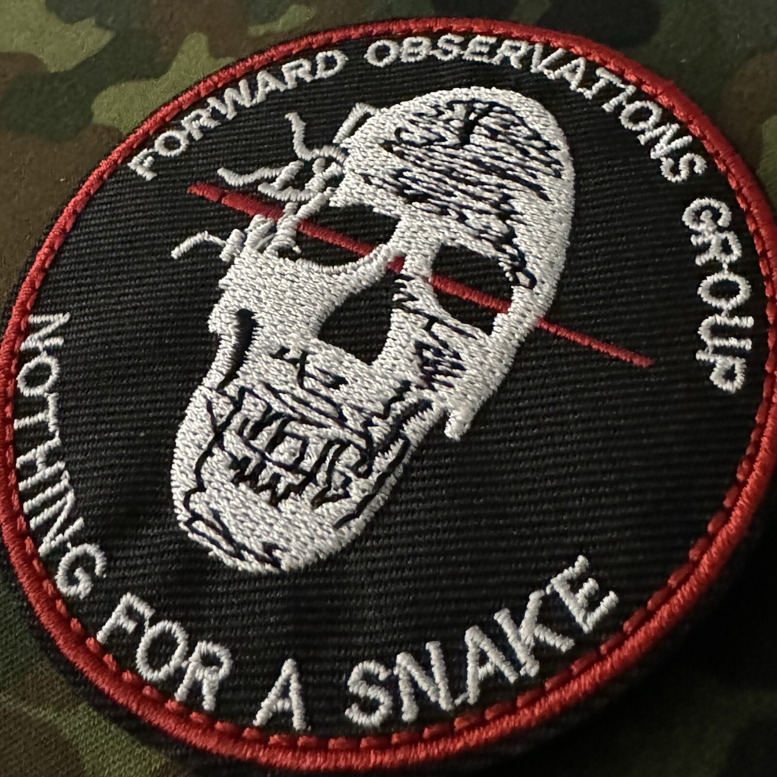 Forward Observations Group NOTHING FOR A SNAKE Embroidered Patch Hook/Loop FOG