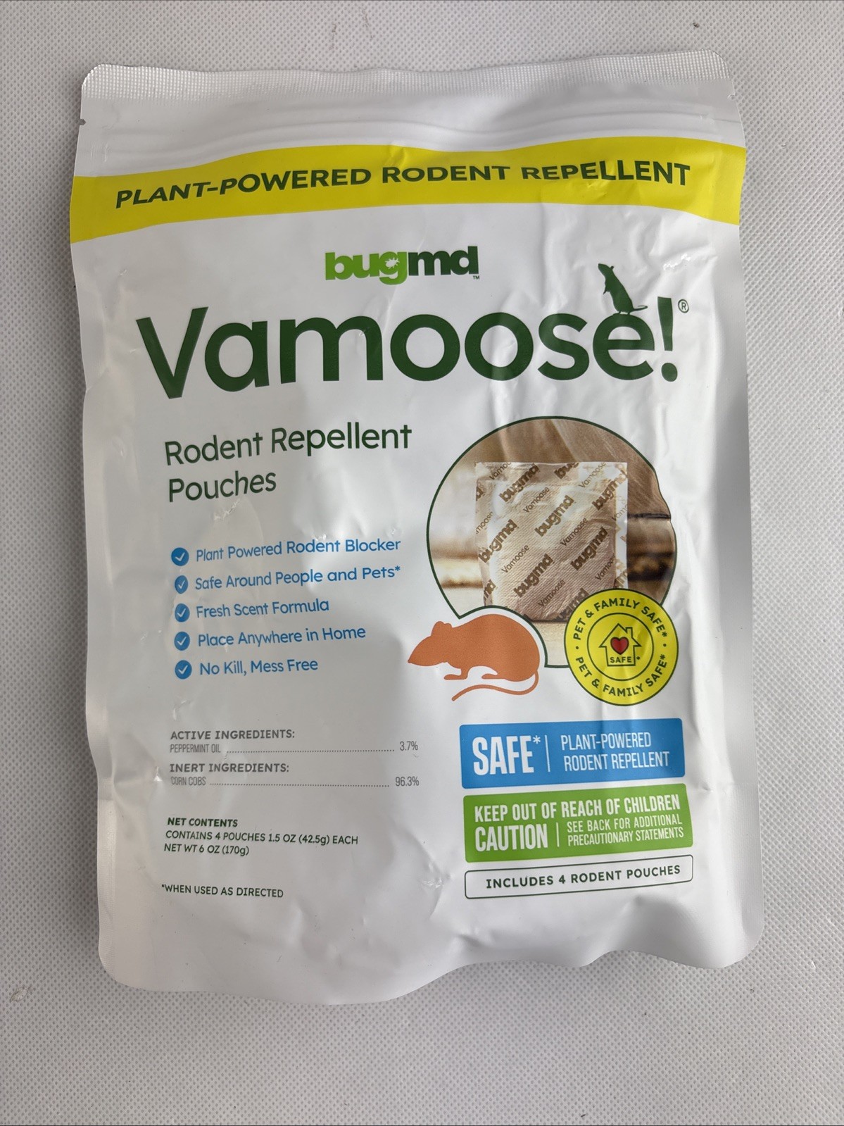 BugMD Vamoose Rodent Repellent Pouches 4 Pouches per Bag NEW