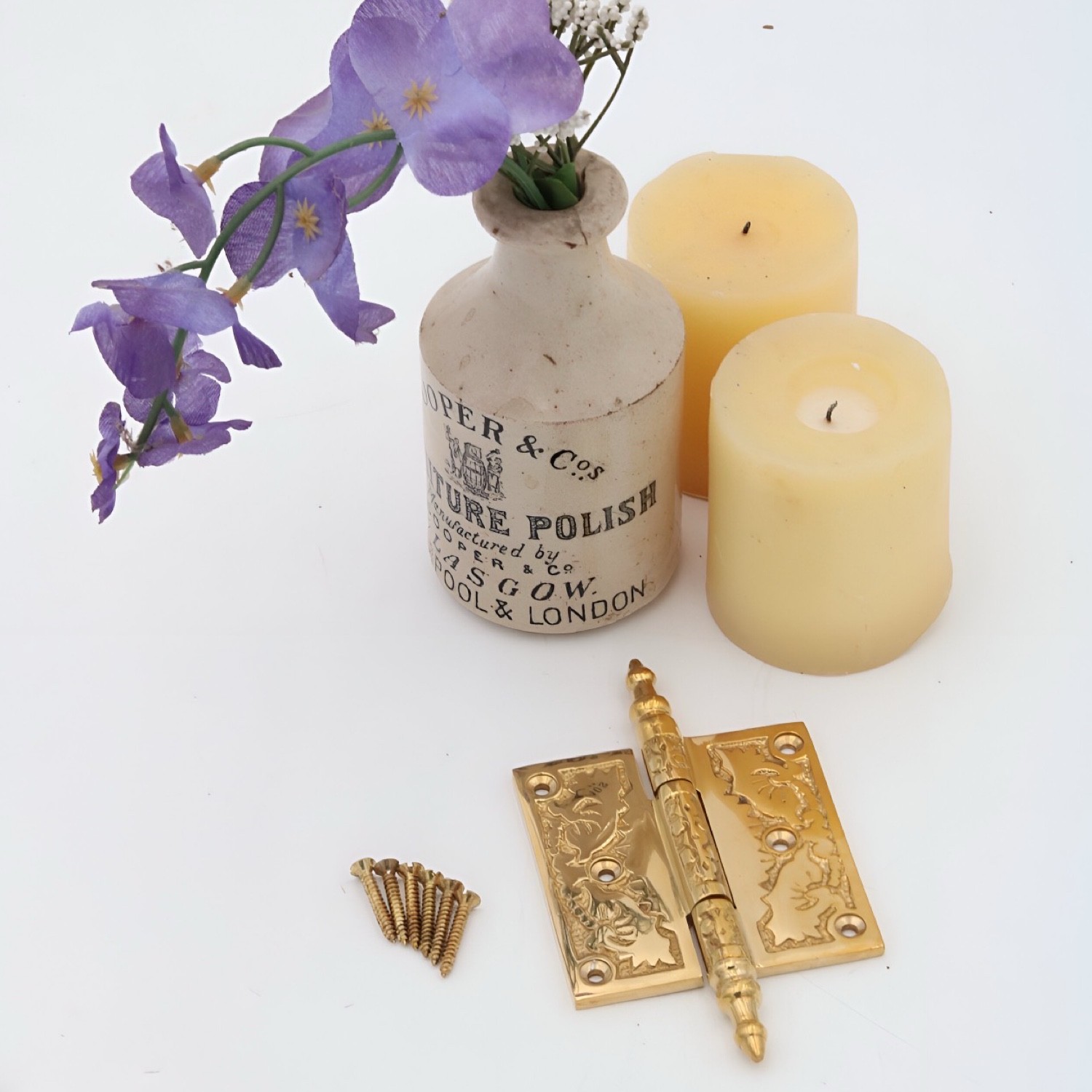 Victorian Polished Brass Door Hinge 3 Inch