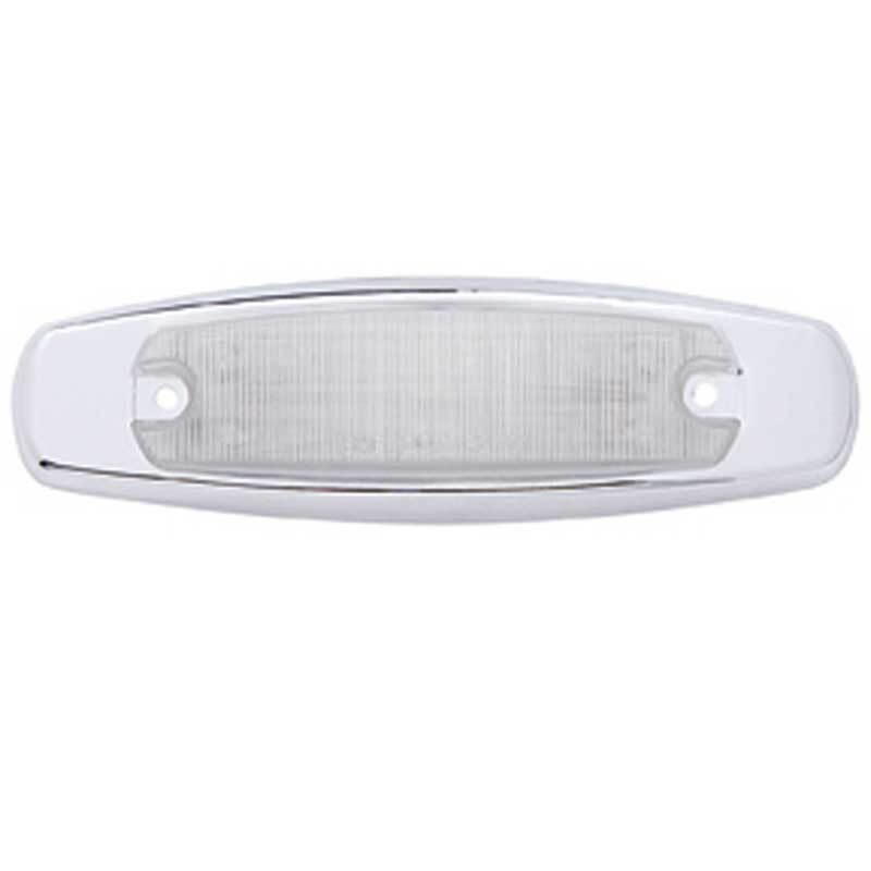 12 LED RECTANGULAR LIGHT (CLEARANCE/MARKER) WITH CHROME BEZEL - AMBER LED