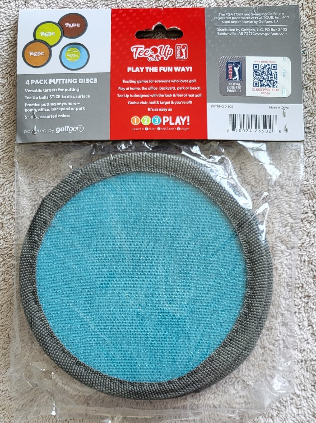 Tee-Up Golf 4 Pack Putting Discs, New/Sealed in Original Packaging