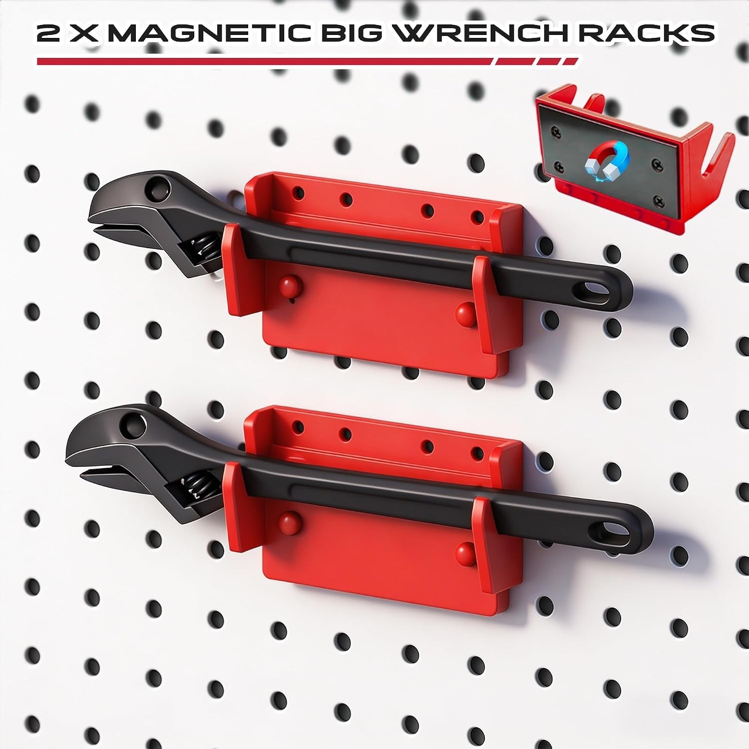 18PCS Magnetic Tool Organizer Set, Includes 8 Screwdriver Holders, 2 Large Wr...