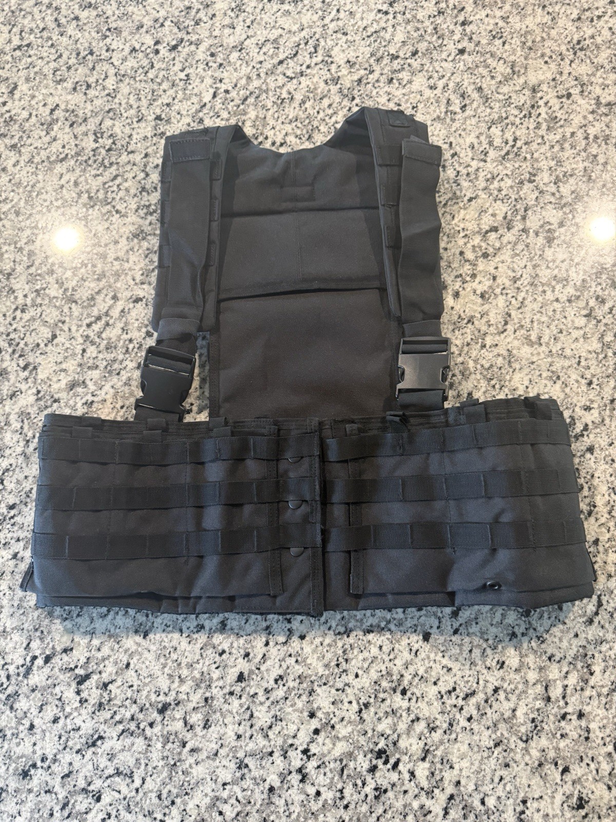 One Size Adjustable Military Tactical Gear Ammo Molle Chest Rig Vest Black