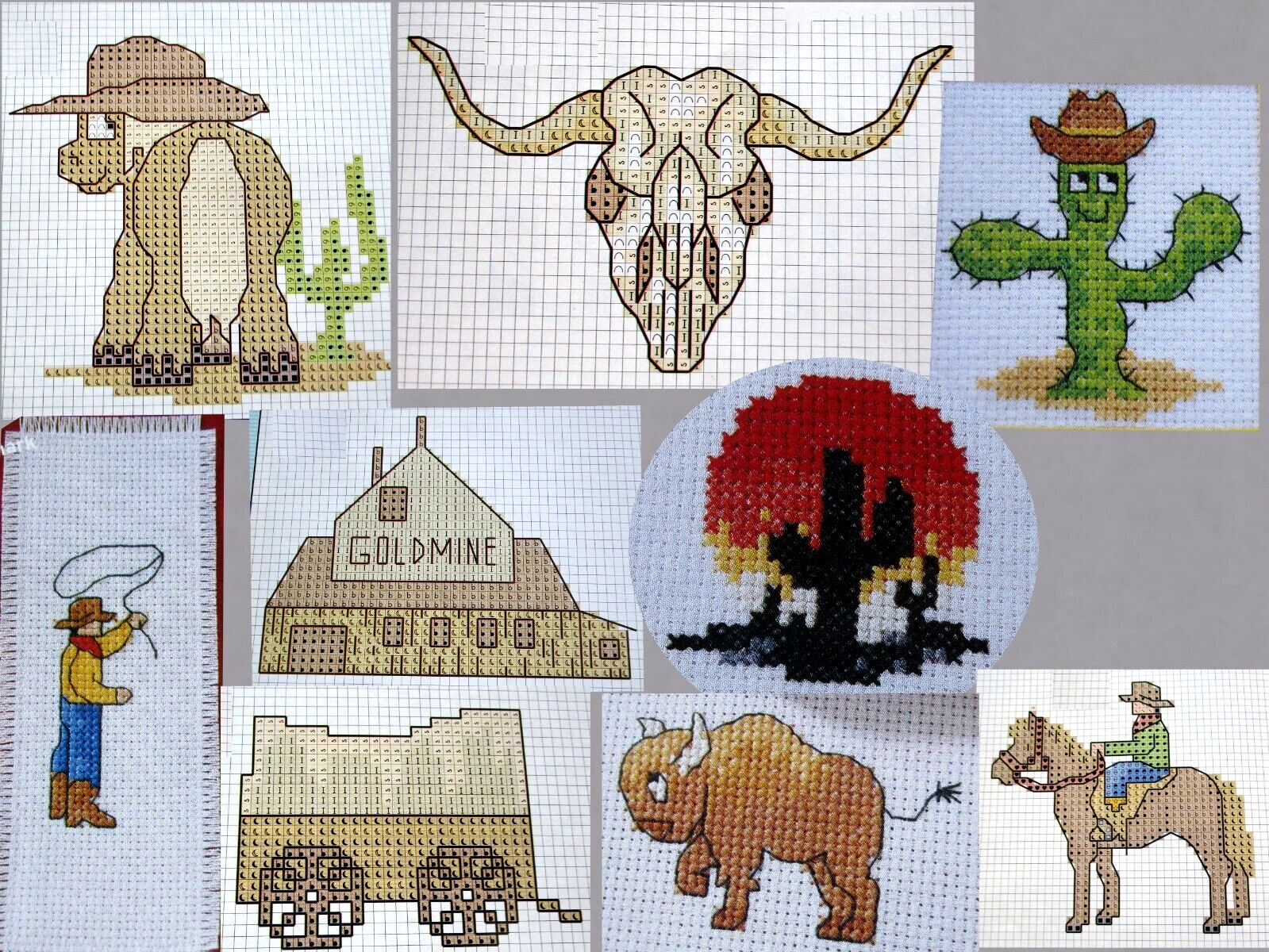 Wild Wild West Assortment Design Collection 29 CROSS STITCH PATTERNS