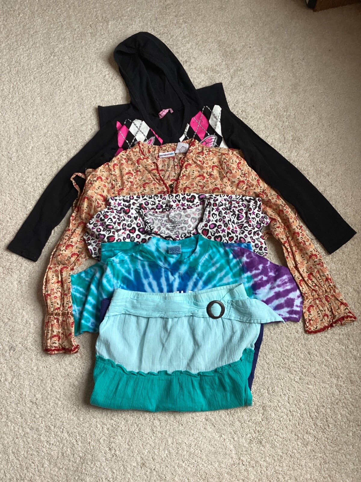 Girls LOT shirt  Faded Glory  assorted brand Size  7/8 children's smoke free