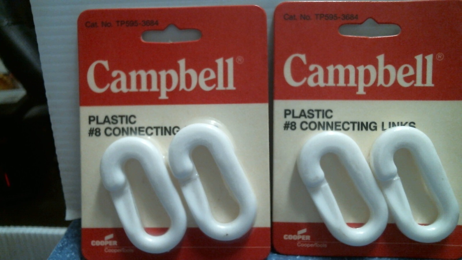 Campbell Plastic #8 Connecting Links 2 pk White LOT OF 2  (TP595-3684) FS