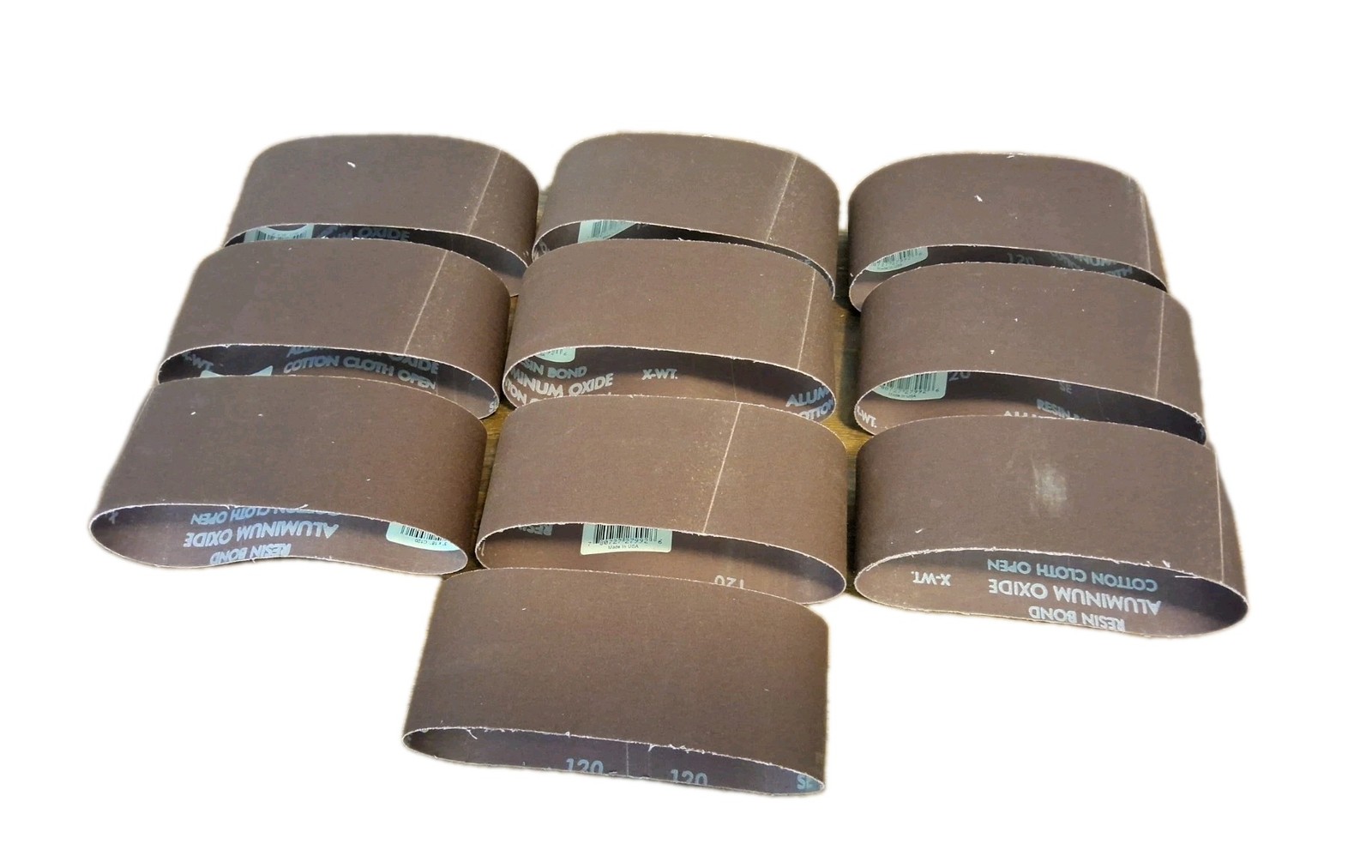 Norton 78072727992 3"x18” Gemini R255 AO Cloth Portable Belts 120 Grit 10 pk