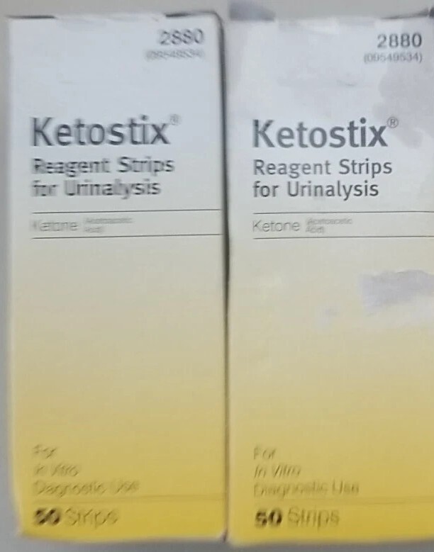 Ketostix Reagent Strips for Ketones Urinalysis 50 Fast Test X2 100 Strips Total