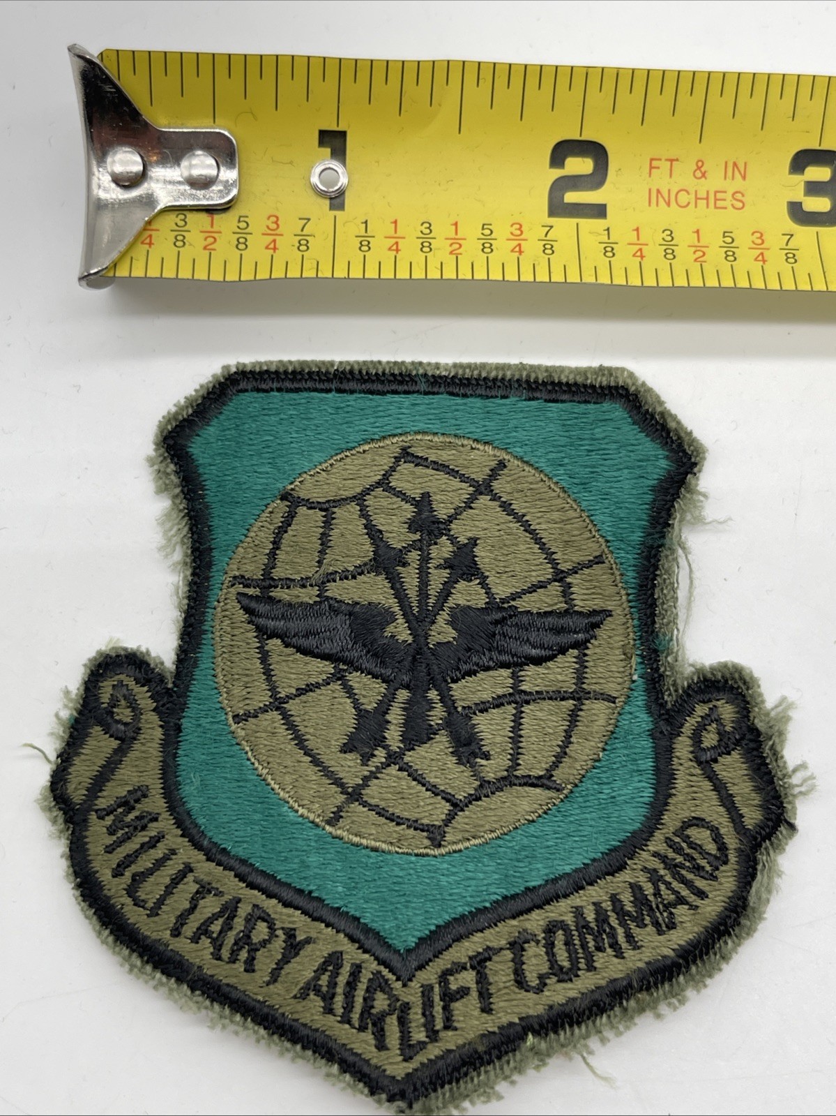 U.S. Military USAF Airlift Command Patch Insignia Cut Edge Subdued Green Iron On