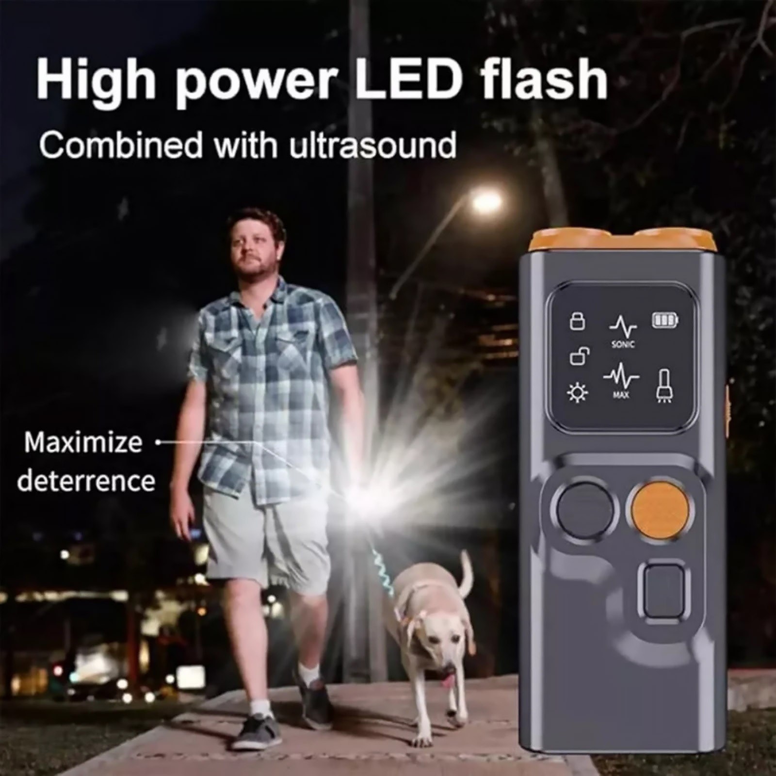 Anti Barking Device for Dogs with Ultrasonic Correction and LED Light Feature
