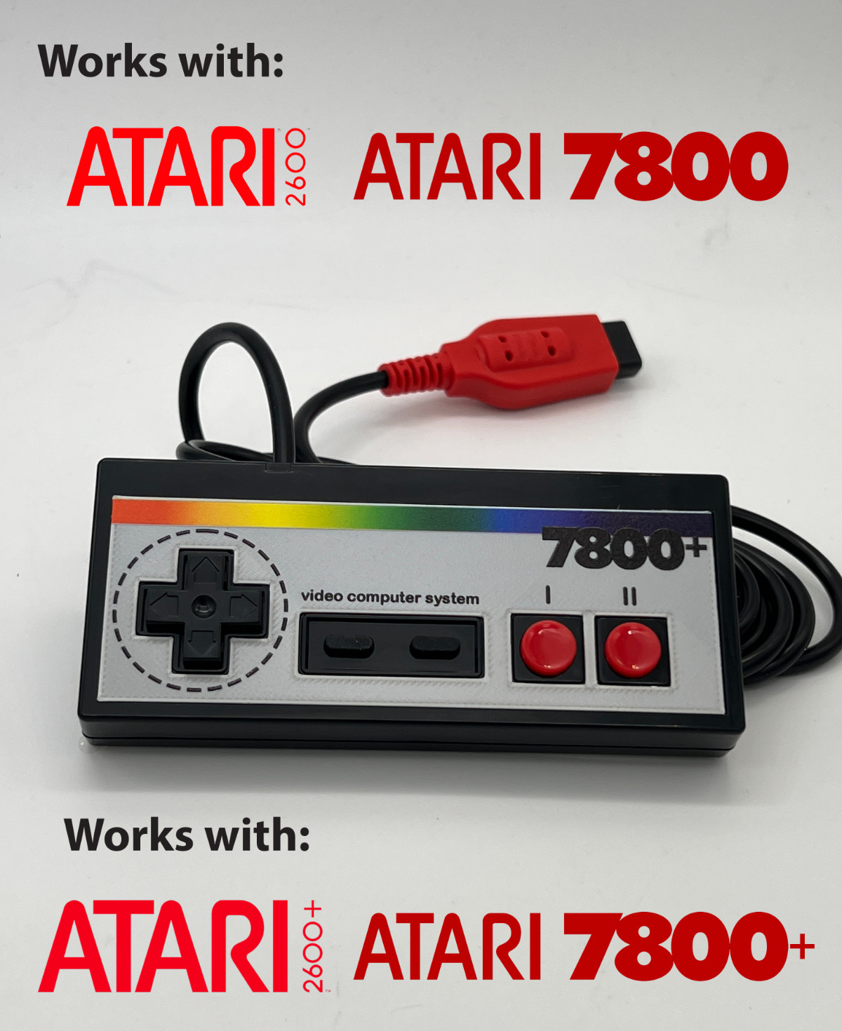 Atari 7800+ 7800 2600 Controller Control Pad Gamepad Joystick  CX78 "Metallic"