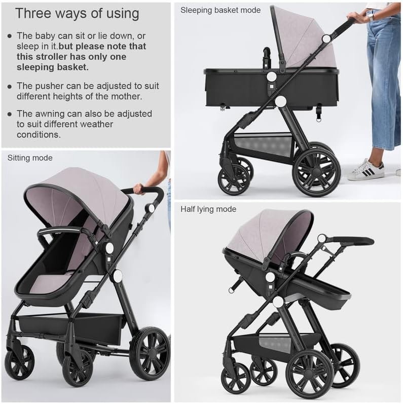 Baby Stroller Newborn Carriage Reversible Bassinet Luxury Toddler Vista Seat