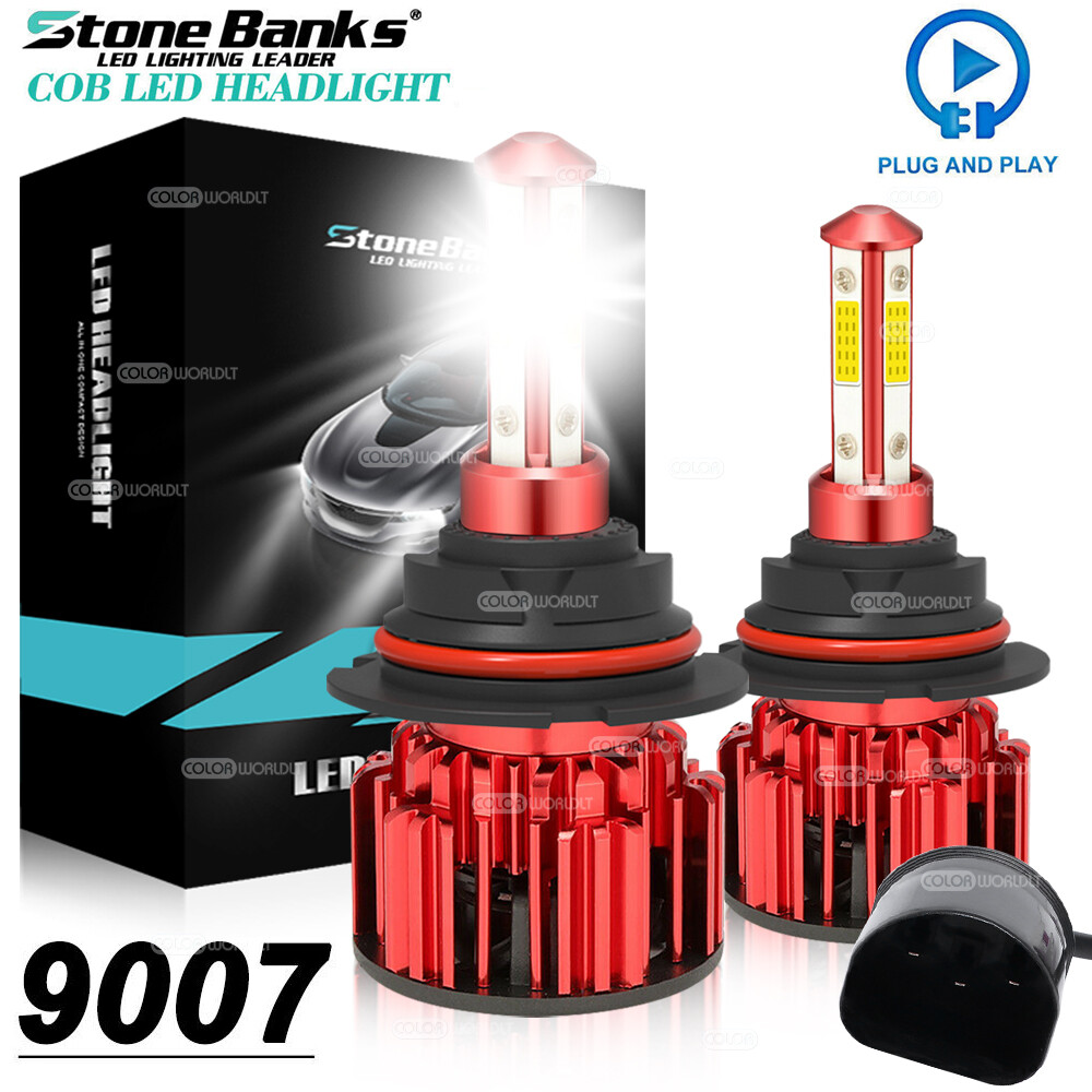 2x 9007/HB5 LED Headlight Bulbs Kit 6500K White High Low Beam Light Super Bright