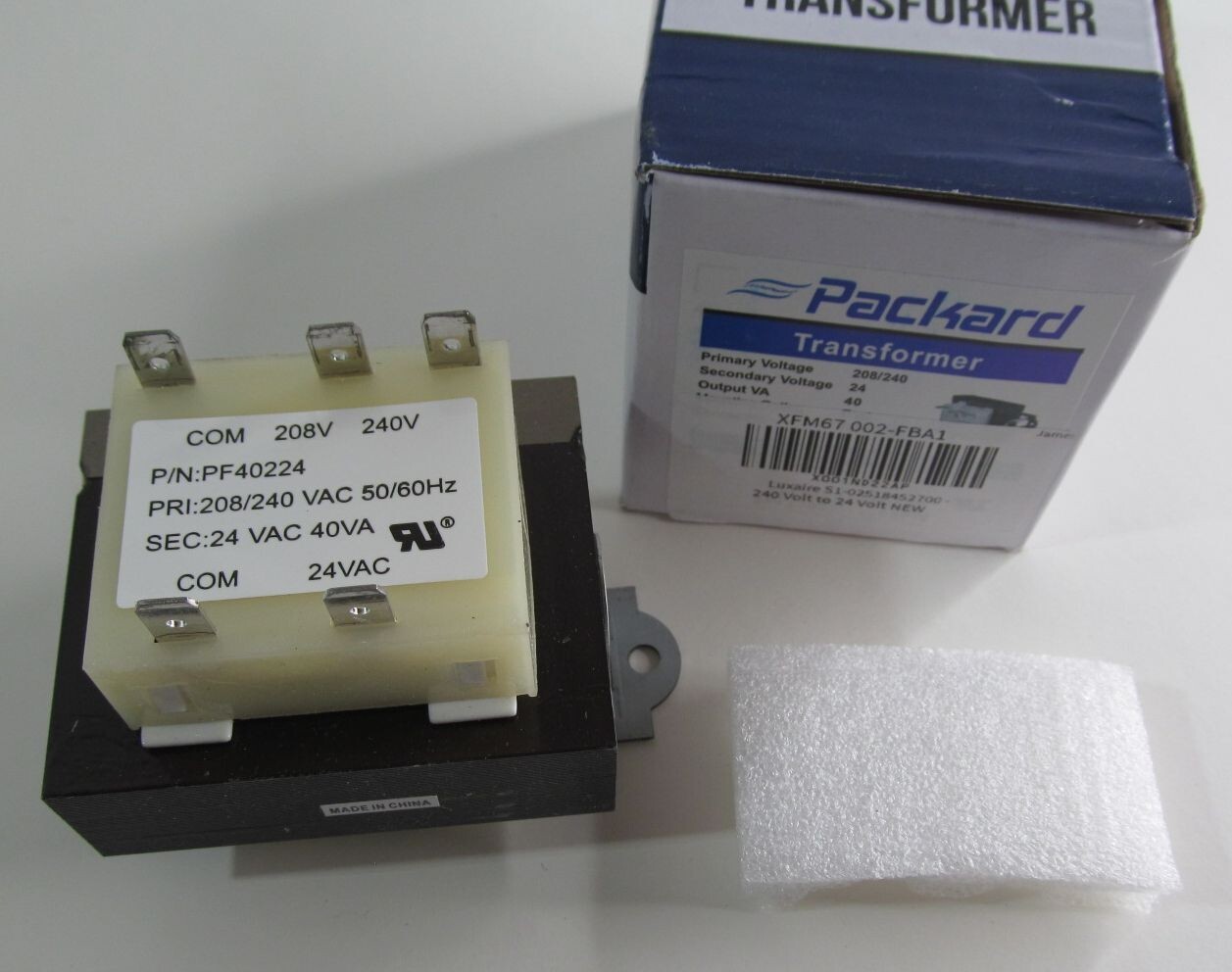 PF40224 240V TO 24V FURNACE TRANSFORMER FOR LUXAIRE/YORK/COLEMAN S1-02518452700