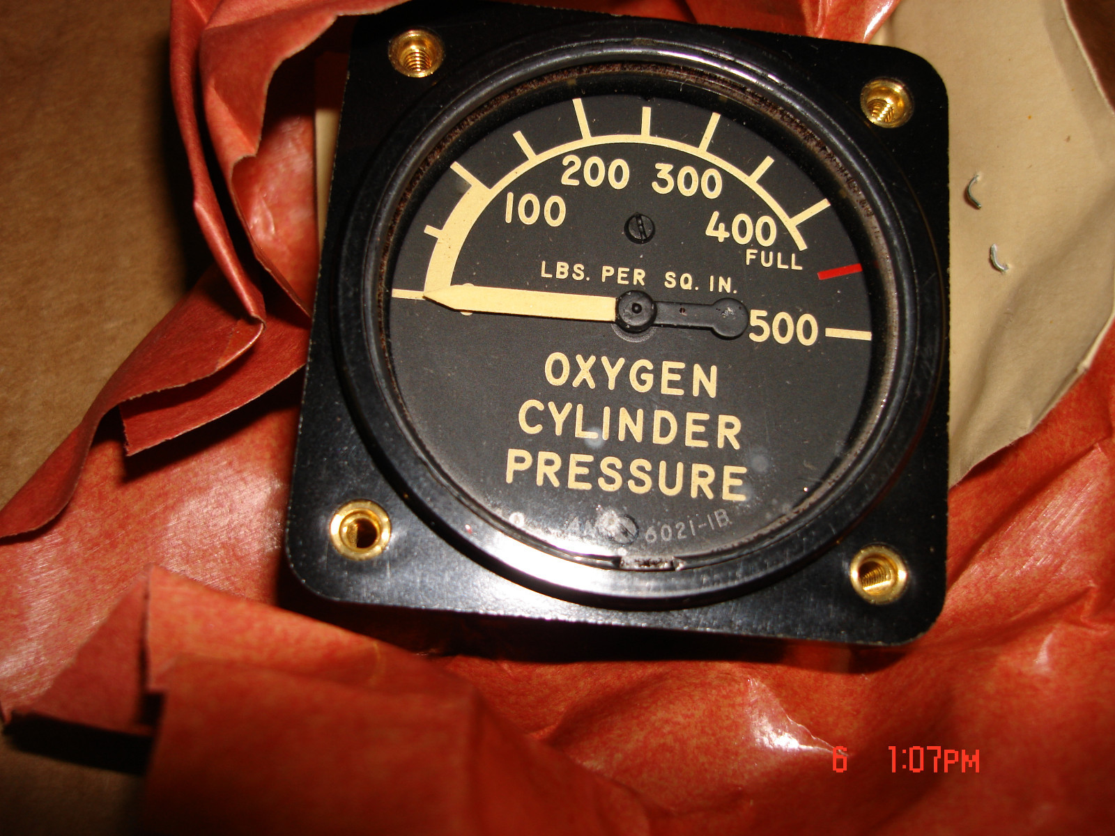 Street Rod Rat Rod, aircraft oxygen cylinder guage 500 psi