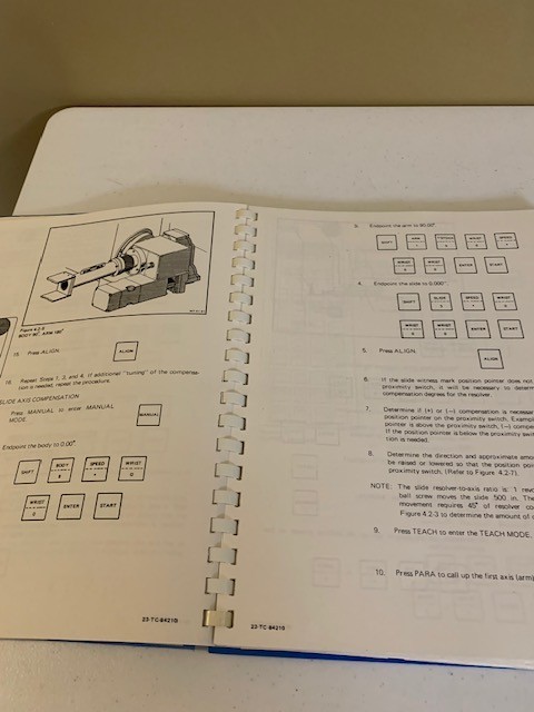 Cincinnati Milacron Operating Tech Manuals for APH Robot