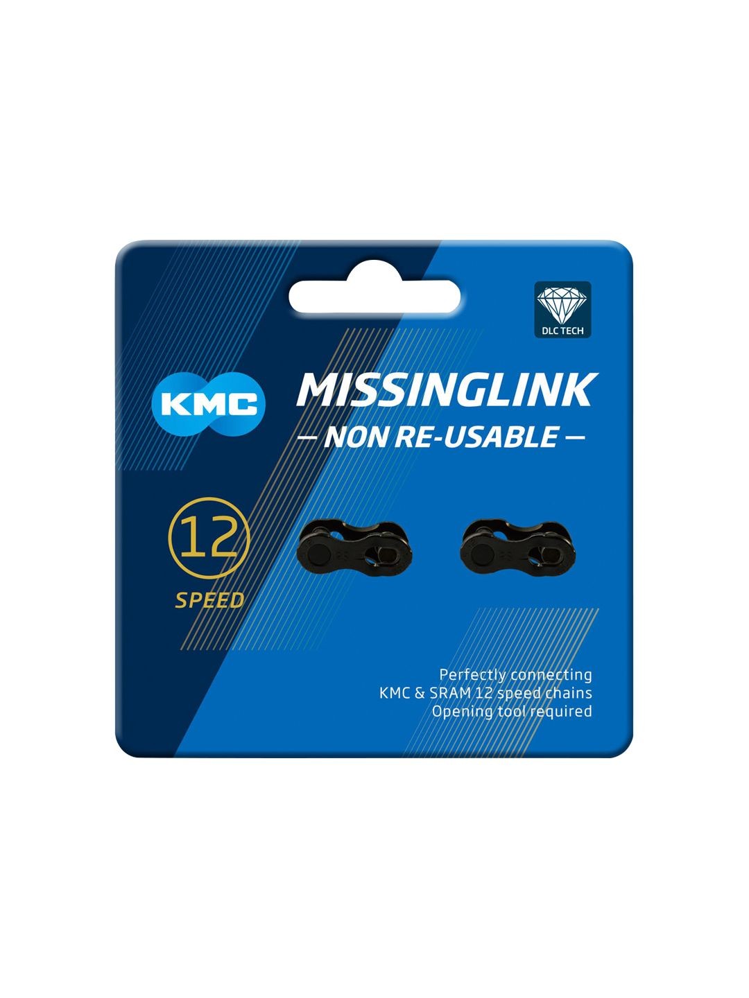 KMC Missing Link DLC Single-use Chain Link Card of 2 12 Black