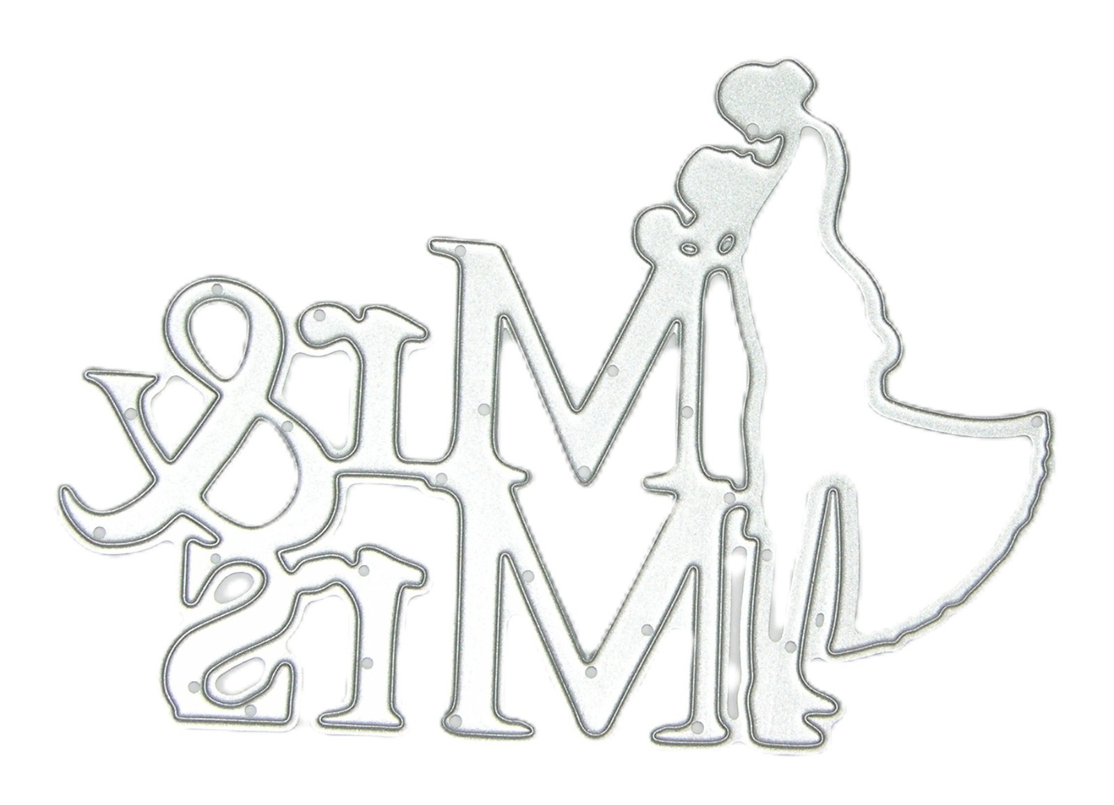 Bride & Groom MR & MRS Wedding Metal Cutting Die Cut Card