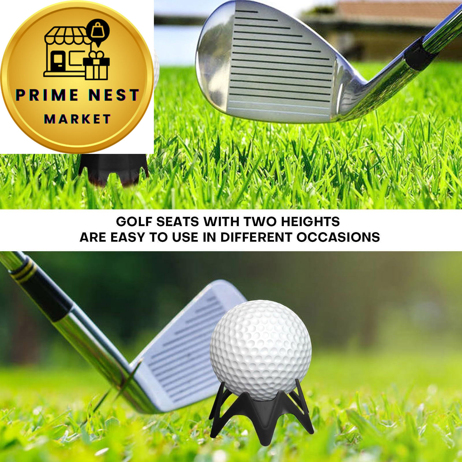 Rolitwils Golf Simulator tees, 24Pcs Plastic Mat Tees for Home, Black
