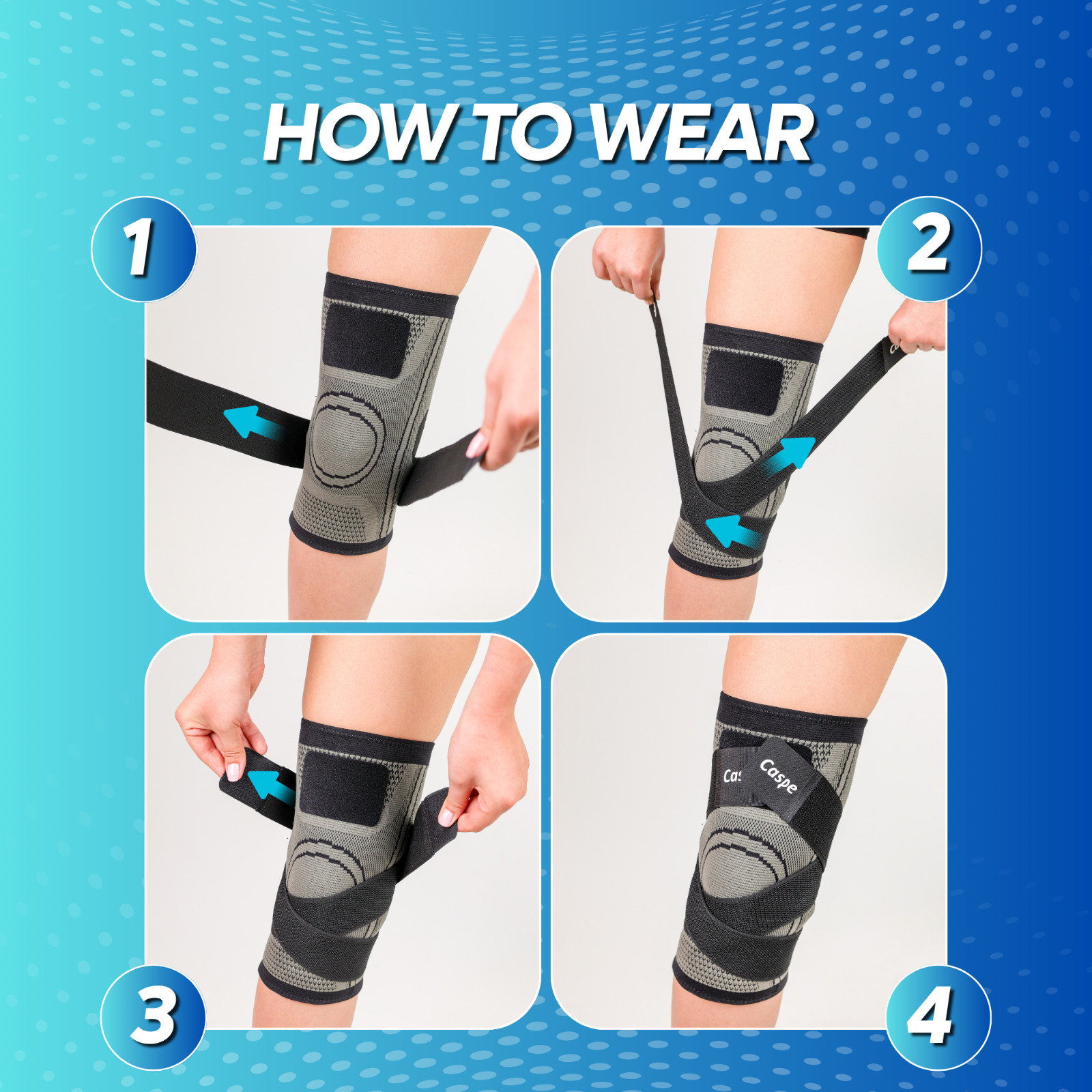2Pcs Compression Sleeve Knee Brace Support Protector Arthritis Joint Pain Relief