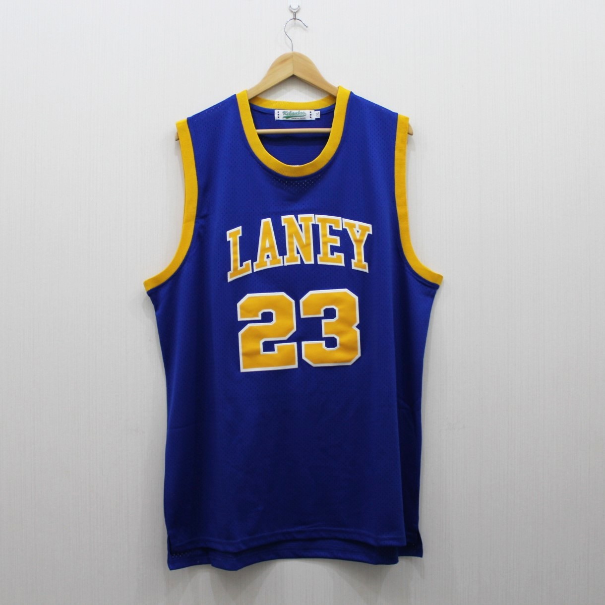 Retro Men Michael #23 High School Basketball Jersey Blue Sewn Workout Hip Hop