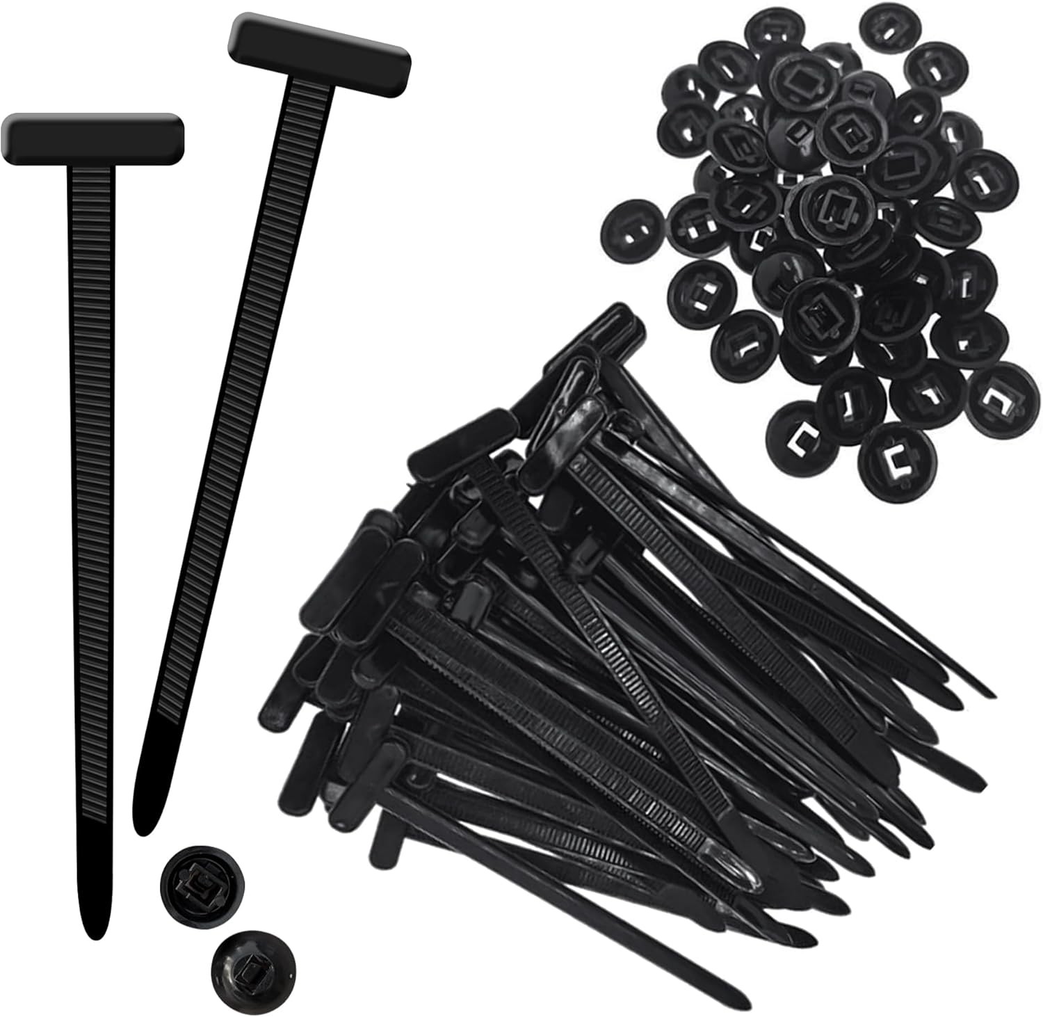 100Pcs Nylon Universal Cable Tie, Heavy Duty Self-Locking Nylons Zip Ties Tool