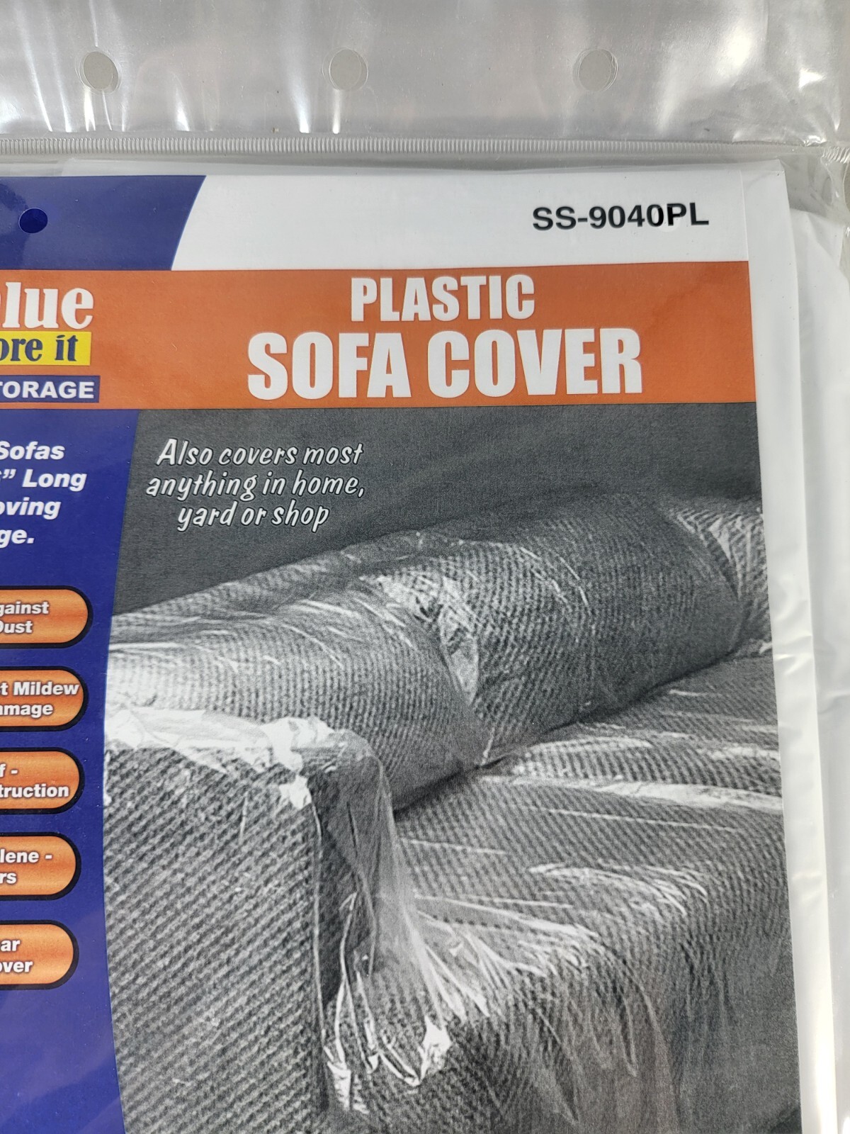 Value Store It Plastic Sofa Cover SS-9040PL Protects Sofas Up To 116"