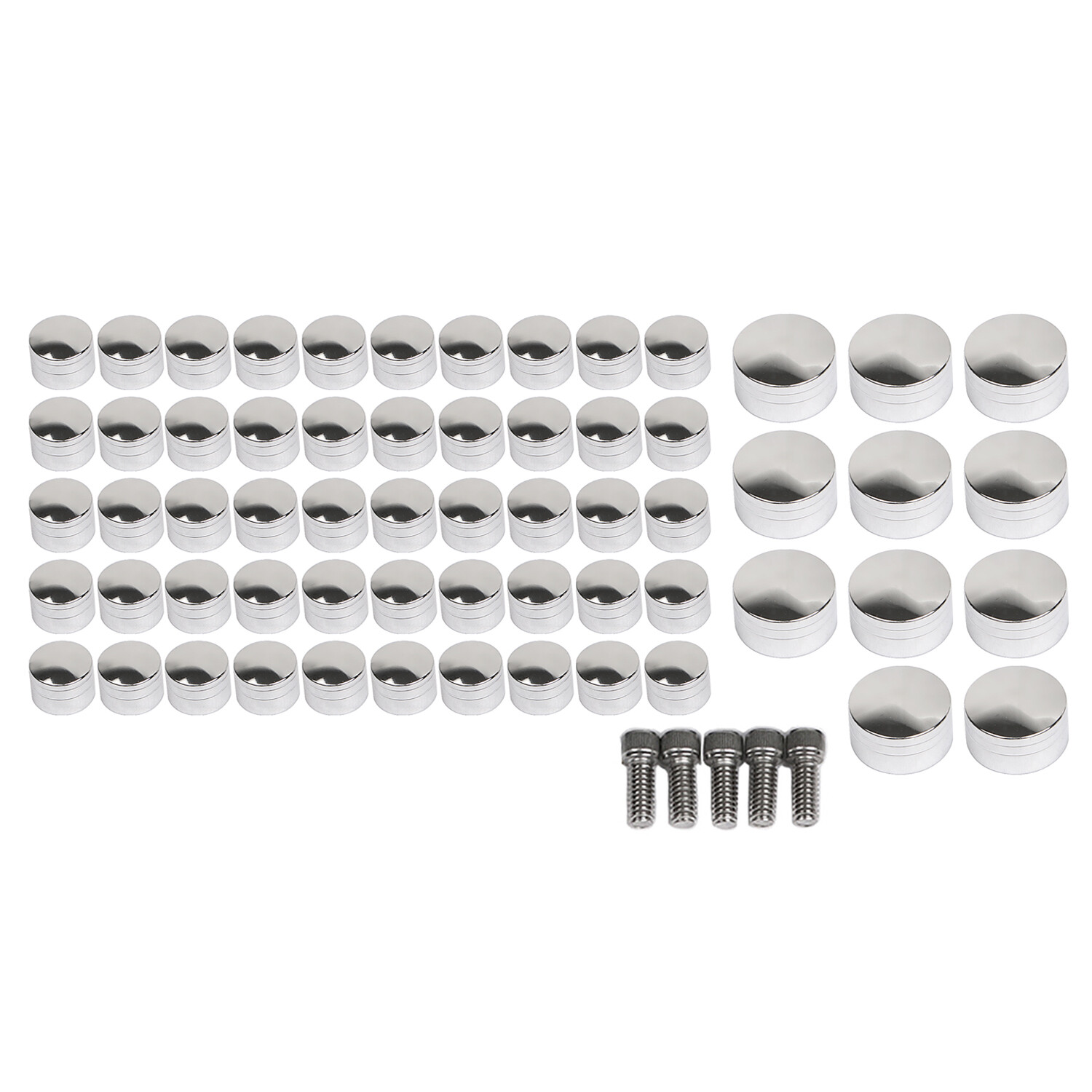 61Pcs Chrome Engine Bolt Cover For HarleySoftail Springer Slim FLS Custom FXSTC