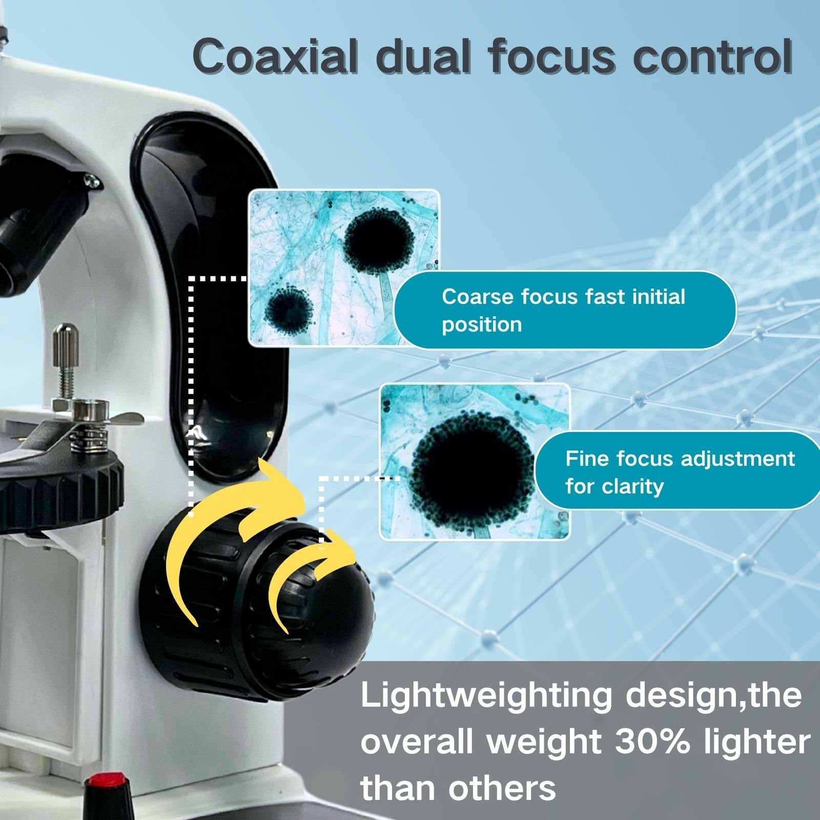 Monocular Compound Microscope for Adults&Study Beginners,- 40X-2000X,Lighting...