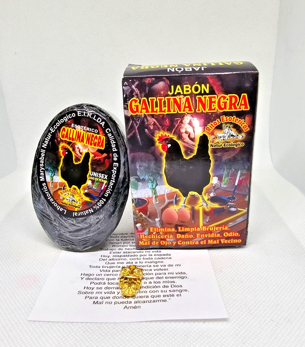 JABON GALLINA NEGRA ELIMINA LIMPIA BRUJERIA MALAS ENERGIAS / BLACK HEN SOAP