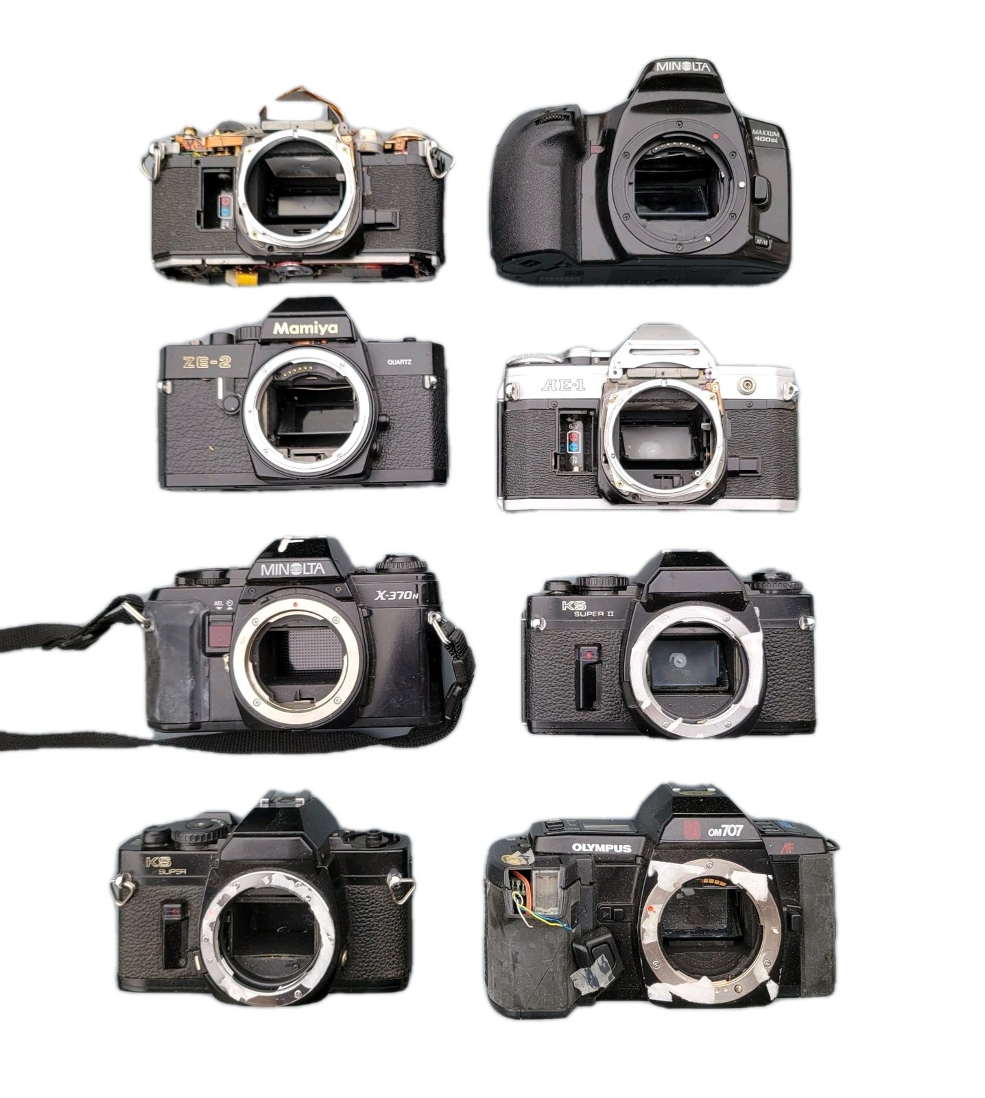 Vintage Plastic & Metal Body Cameras Mamiya, Minolta, Olympus KS Super For Parts