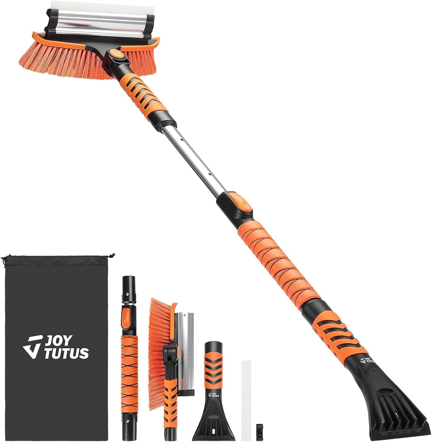 Cepillo para nieve y raspador de hielo extensible de 42″, cepillo raspador.