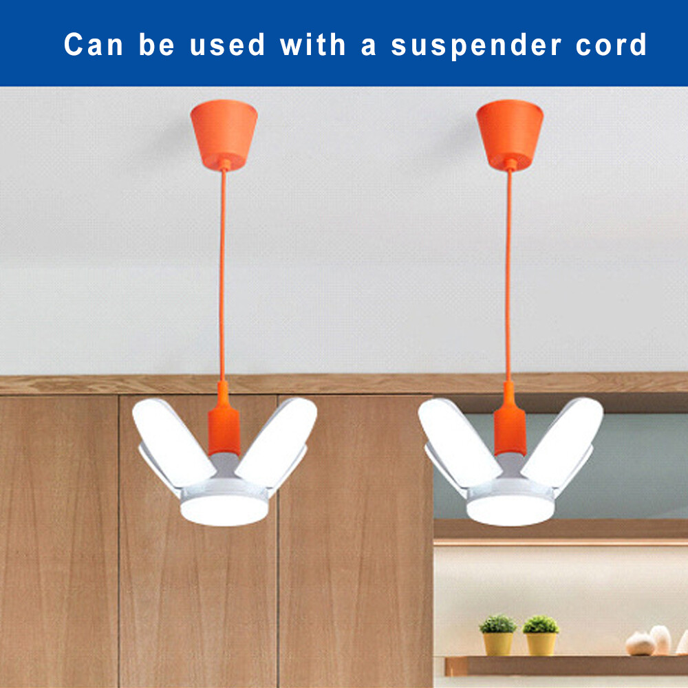 4X E27 LED Garage Light Bulb 28W Deformable Ceiling Fixture Lights Workshop Lamp