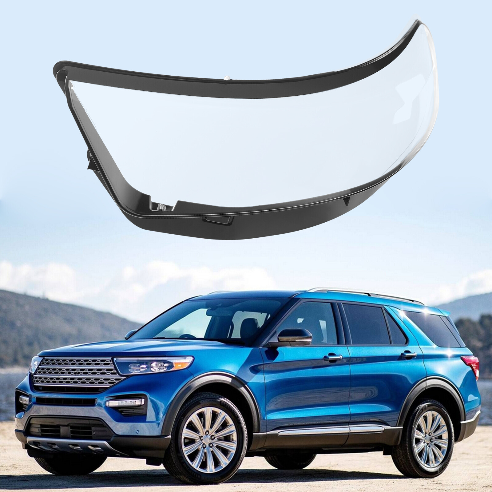 For 2020-2024 Ford Explorer Lefe Driver Side Headlight Lens Clear Cover