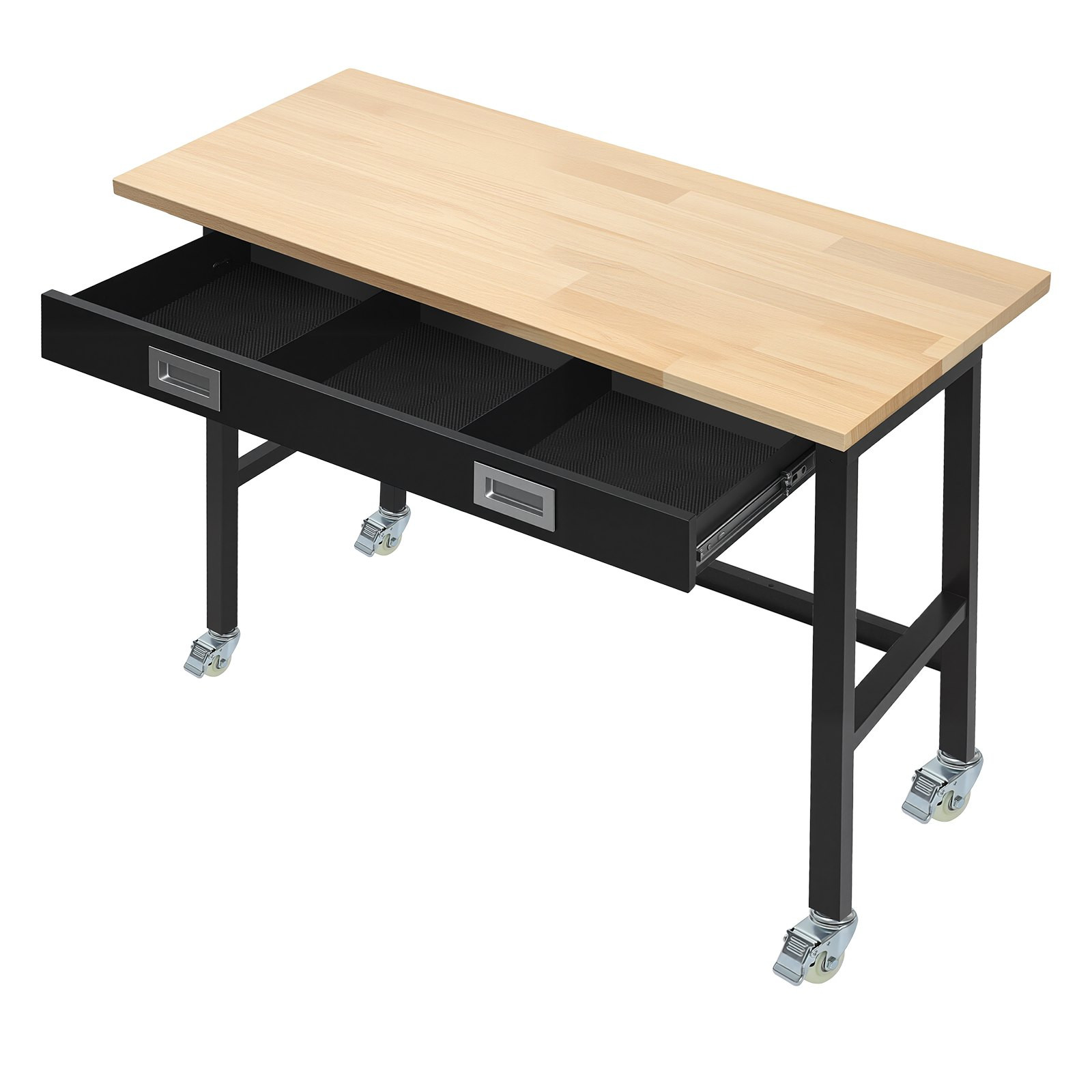 48 in Workbench 1500 lb Capacity Oak Top with Drawer Wheels