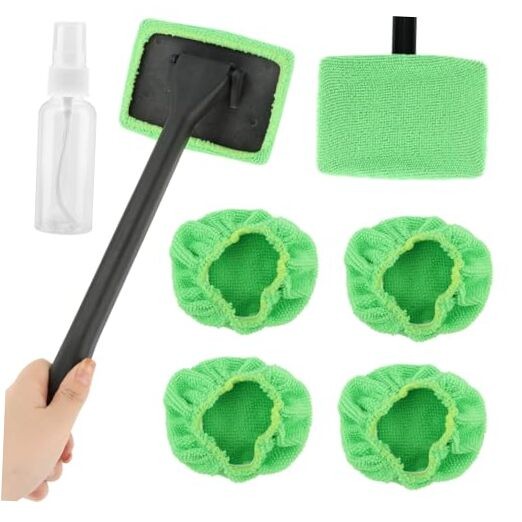 Windshield Cleaner Tool, Car Window Cleaner with Extendable Handle,5 GREEN