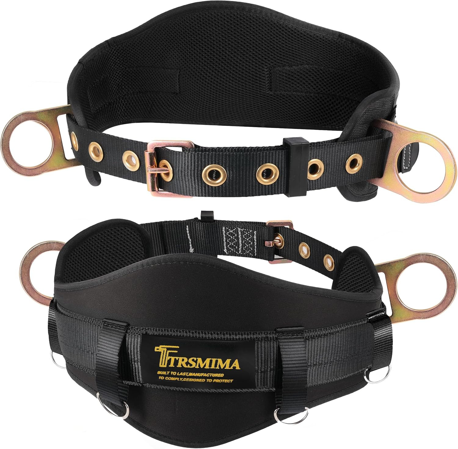 TRSMIMA Safety Harness Climbing Belt - Black Body Fall Protection Men Roof Tree
