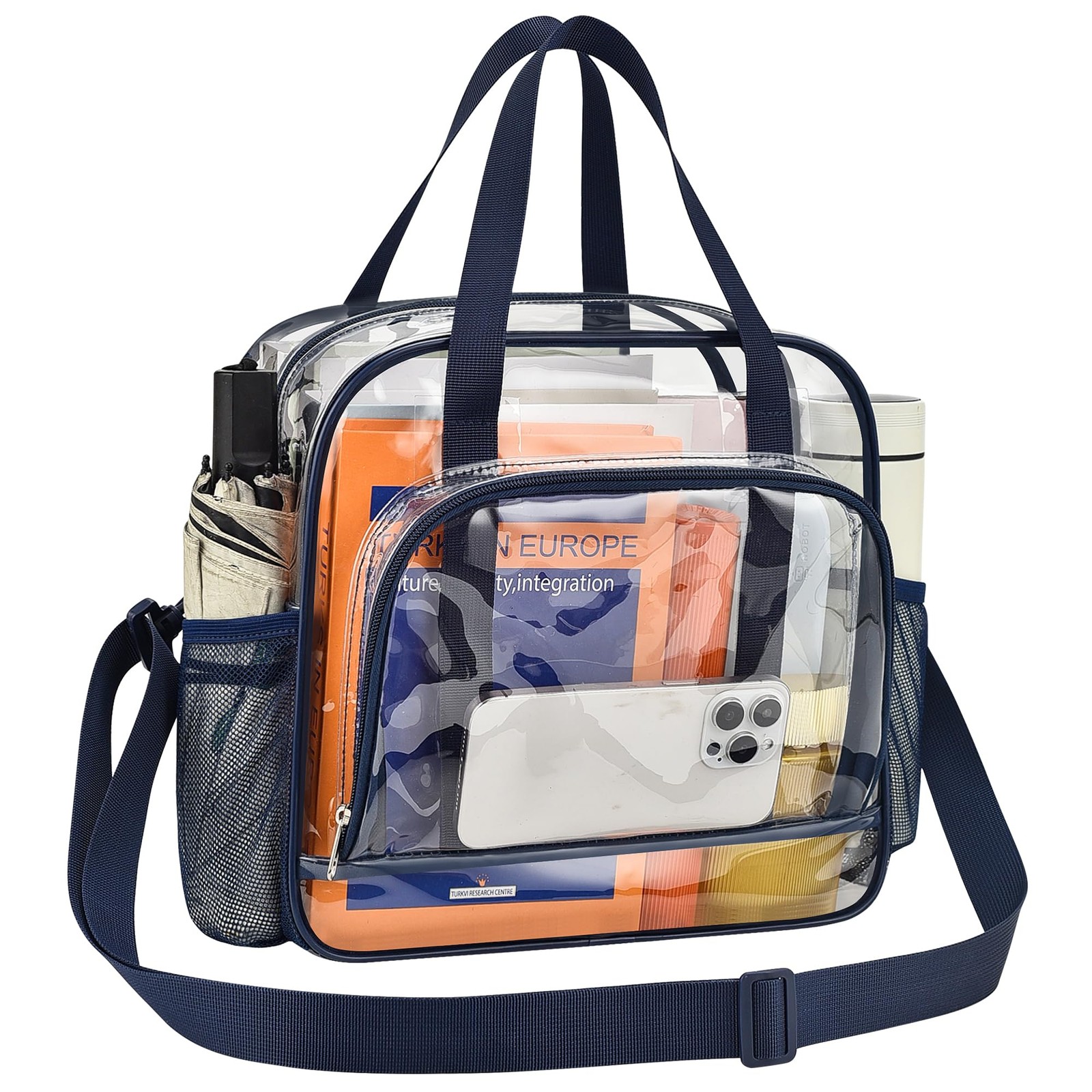 Clear Bag for Stadium Events 12x6x12, Transparent Tote Bag for Concert Work B...