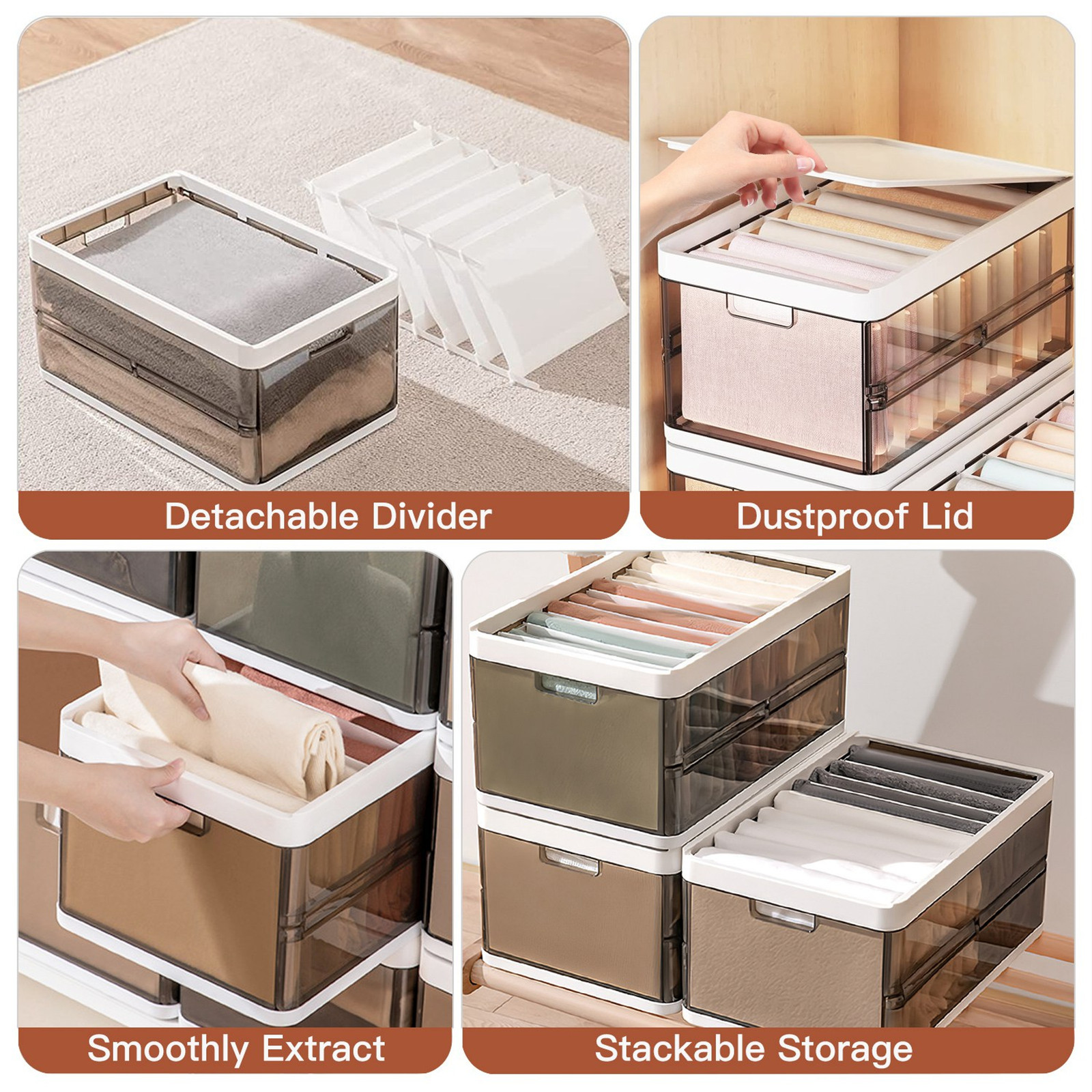 Foldable Storage Bins 3 Pack Collapsible Fabric Organizer Basket with Handles