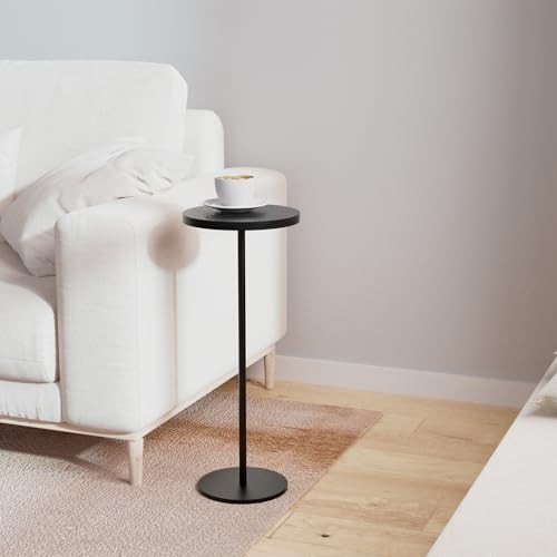 Black Metal Round Side Table - 9.99" x 9.9" - Small Side Table