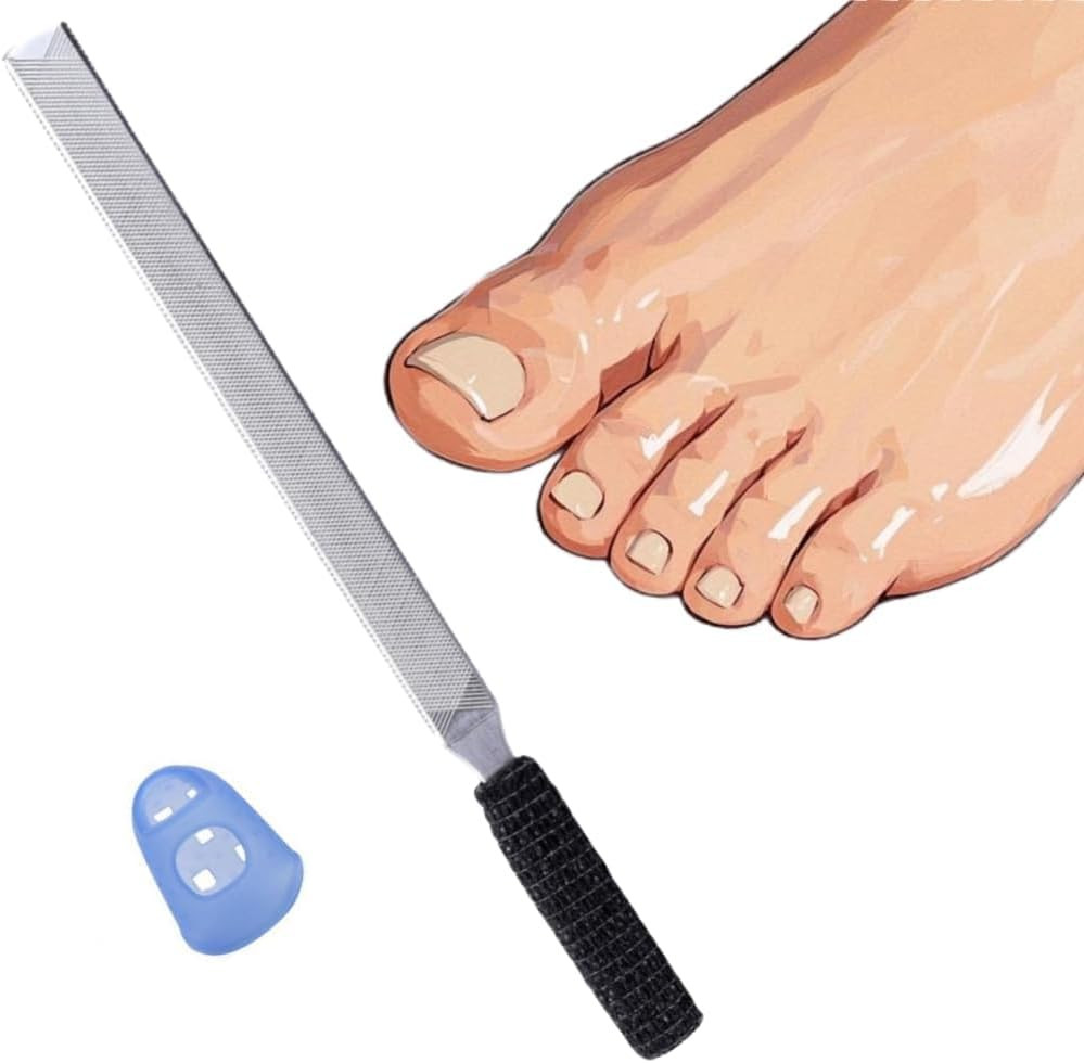 Toe Nail Files for Thick Nails,Stainless Steel 4 Sides 7 Inch Length,Nail Files