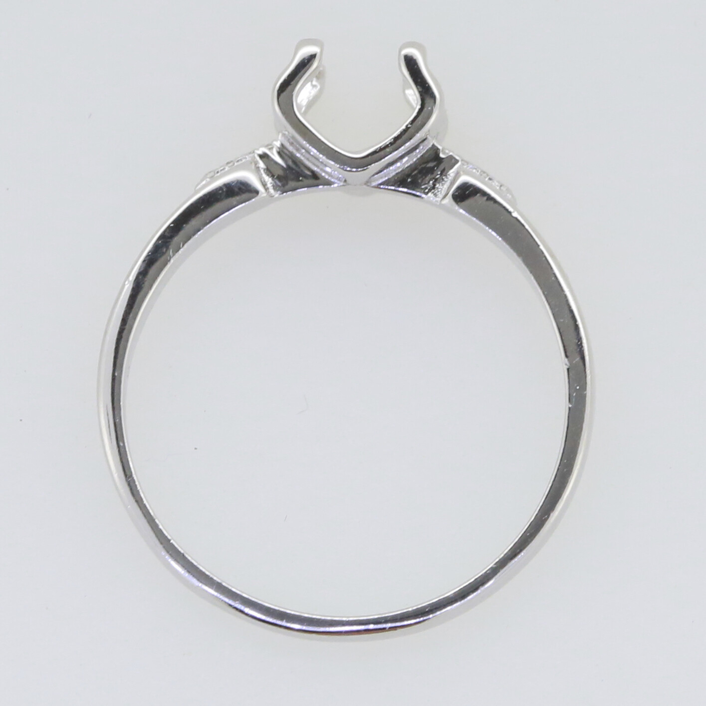 Sterling Silver Semi Mount Ring Setting Round RD 6X6mm White Topaz
