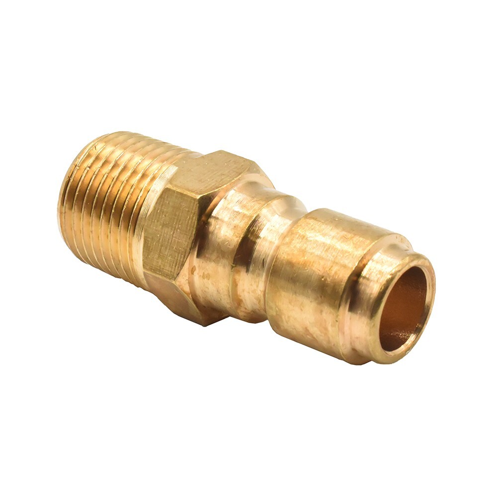 3/8 Inch Straight Through Brass Coupler Plug x 3/8 Inch Male NPT - CPNV661B