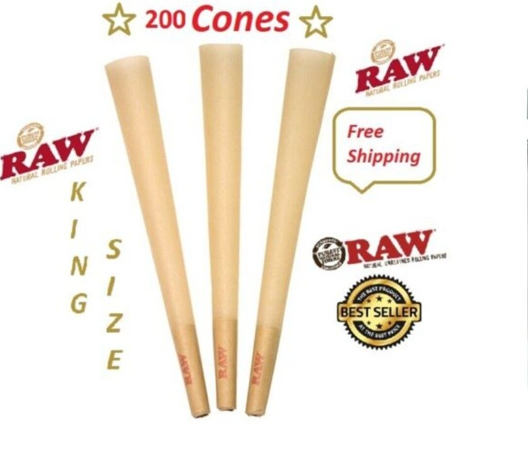 Authentic Raw King Size pre rolled Cones W/ Filter tips 25 / 50 / 100 200 300 ct